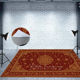 Aperturee - Aperturee Burgundy Baroque Fabric Floor Backdrop For Photo