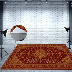 Aperturee - Aperturee Burgundy Baroque Fabric Floor Backdrop For Photo