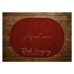 Aperturee - Aperturee Burgundy Oval Carpets Rubber Floor Mat For Photo