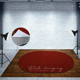 Aperturee - Aperturee Burgundy Oval Rug Fabric Floor Backdrop For Photo