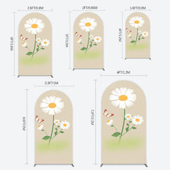 Aperturee - Aperturee Butterfly And Daisy Floral Birthday Arch Backdrop