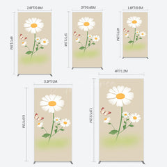 Aperturee - Aperturee Butterfly And Daisy Floral Birthday Rectangle Backdrop