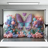 Aperturee - Aperturee Butterfly Elegant Floral Balloons Wedding Backdrop