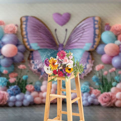 Aperturee - Aperturee Butterfly Elegant Floral Balloons Wedding Backdrop