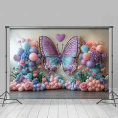 Aperturee - Aperturee Butterfly Elegant Floral Balloons Wedding Backdrop
