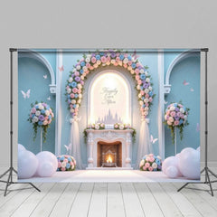 Aperturee - Aperturee Butterfly Floral Arch Sweet Balloon Wedding Backdrop