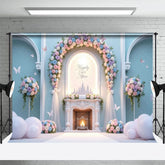 Aperturee - Aperturee Butterfly Floral Arch Sweet Balloon Wedding Backdrop
