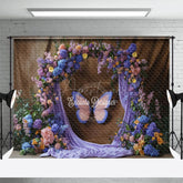 Aperturee - Aperturee Butterfly Floral Arch Wedding Photography Backdrop