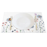Aperturee - Aperturee Butterfly Floral Spring Sweet Set of 4 Placemats