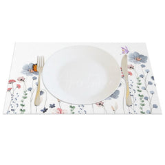 Aperturee - Aperturee Butterfly Floral Spring Sweet Set of 4 Placemats