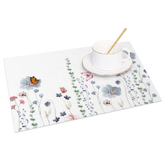 Aperturee - Aperturee Butterfly Floral Spring Sweet Set of 4 Placemats