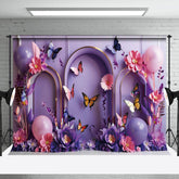 Aperturee - Aperturee Butterfly Girl Birthday Wedding Photography Backdrop