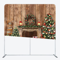 Aperturee - Aperturee Cabin Lights Merry Christmas Pillow Cover Backdrop