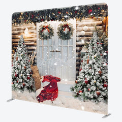 Aperturee - Aperturee Cabin Tree Scarf Christmas Tension Fabric Backdrop