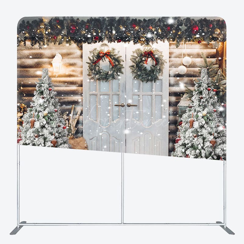 Aperturee - Aperturee Cabin Tree Scarf Christmas Tension Fabric Backdrop