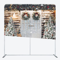 Aperturee - Aperturee Cabin Tree Scarf Christmas Tension Fabric Backdrop