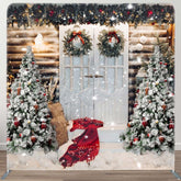 Aperturee - Aperturee Cabin Tree Scarf Christmas Tension Fabric Backdrop