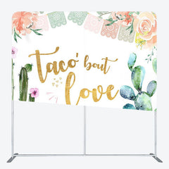 Aperturee - Aperturee Cactus And Flower Fabric Backdrop Cover for Wedding