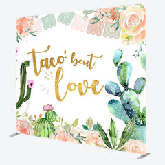 Aperturee - Aperturee Cactus And Flower Fabric Backdrop Cover for Wedding