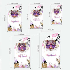 Aperturee - Aperturee Calling All Party Animals Half Moon Arch Backdrop Wild Leopard Pink Glasses Safari Decor