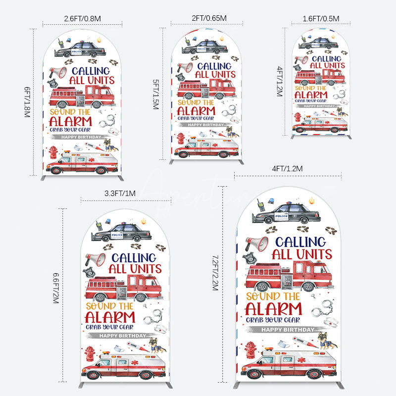 Aperturee - Aperturee Calling All Units Theme Happy Birthday Arch Backdrop