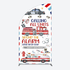 Aperturee - Aperturee Calling All Units Theme Happy Birthday Half Moon Arch Backdrop