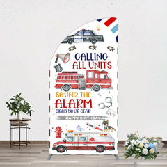 Aperturee - Aperturee Calling All Units Theme Happy Birthday Half Moon Arch Backdrop