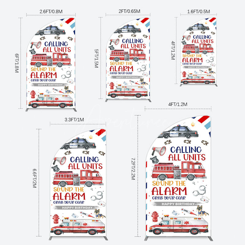 Aperturee - Aperturee Calling All Units Theme Happy Birthday Half Moon Arch Backdrop