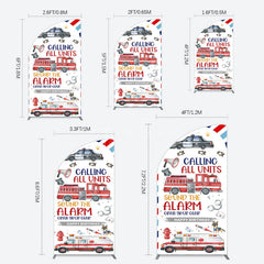 Aperturee - Aperturee Calling All Units Theme Happy Birthday Half Moon Arch Backdrop