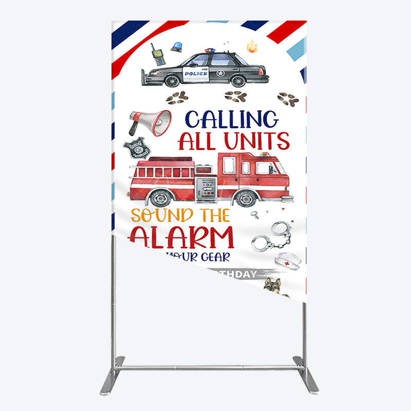 Aperturee - Aperturee Calling All Units Theme Happy Birthday Rectangle Backdrop