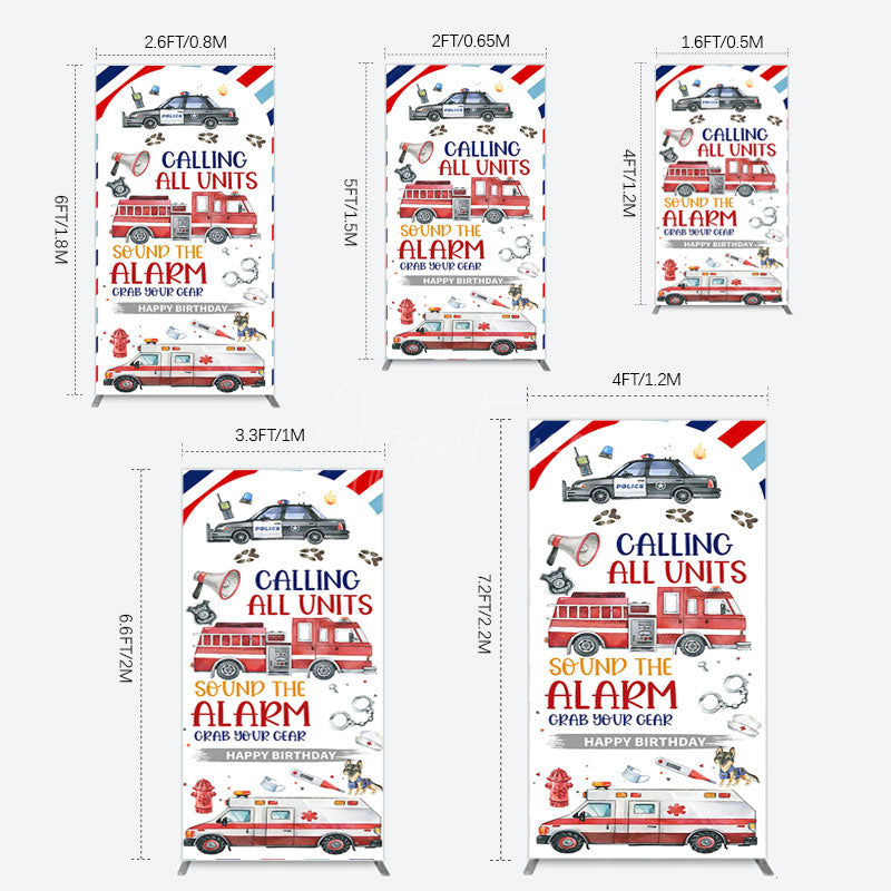 Aperturee - Aperturee Calling All Units Theme Happy Birthday Rectangle Backdrop