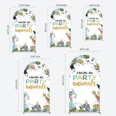 Aperturee - Aperturee Calling Party Animals Jungle Birthday Arch Backdrop