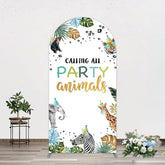 Aperturee - Aperturee Calling Party Animals Jungle Birthday Arch Backdrop