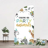 Aperturee - Aperturee Calling Party Animals Jungle Birthday Half Moon Arch Backdrop