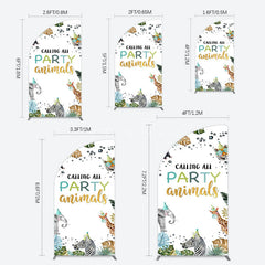 Aperturee - Aperturee Calling Party Animals Jungle Birthday Half Moon Arch Backdrop
