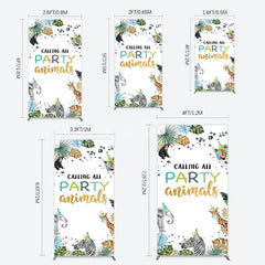 Aperturee - Aperturee Calling Party Animals Jungle Birthday Rectangle Backdrop