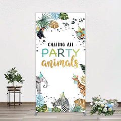 Aperturee - Aperturee Calling Party Animals Jungle Birthday Rectangle Backdrop
