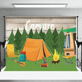 Aperturee - Aperturee Camper Tent Forest Adventure Bonfire Party Backdrop