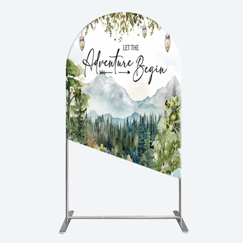 Aperturee Aperturee Camping Adventure Begin Bear Baby Shower Arch Backdrop