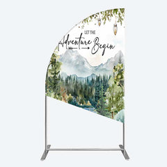 Aperturee Aperturee Camping Adventure Begin Bear Baby Shower Half Moon Arch Backdrop