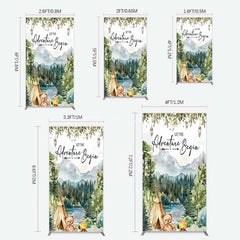 Aperturee Aperturee Camping Adventure Begin Bear Baby Shower Rectangle Backdrop