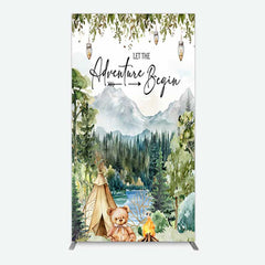 Aperturee Aperturee Camping Adventure Begin Bear Baby Shower Rectangle Backdrop