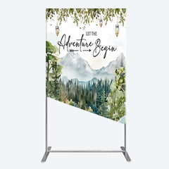 Aperturee Aperturee Camping Adventure Begin Bear Baby Shower Rectangle Backdrop