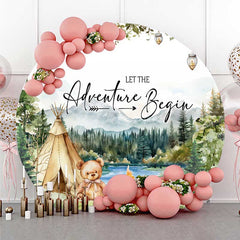 Aperturee Aperturee Camping Adventure Begin Bear Round Baby Shower Cover