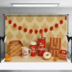 Aperturee - Aperturee Canadian Maple Leaf Tim Hortons Cake Smash Backdrop