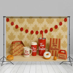 Aperturee - Aperturee Canadian Maple Leaf Tim Hortons Cake Smash Backdrop