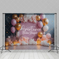 Aperturee - Aperturee Candle Lighted Balloon Fairy Tale Cake Smash Backdrop