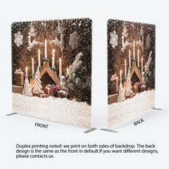 Aperturee - Aperturee Candle Snowflake Owl Deer Tension Fabric Backdrop