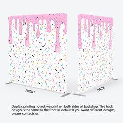 Aperturee - Aperturee Candy And Donut Fabric Backdrop Cover for Birthday