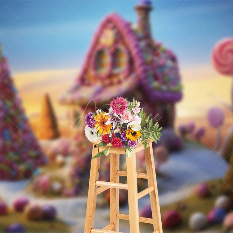 Aperturee - Aperturee Candy Land Fairy Tale World Cake Smash Backdrop